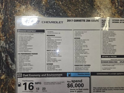 2017 Chevrolet Corvette Z06 Z06 3LZ