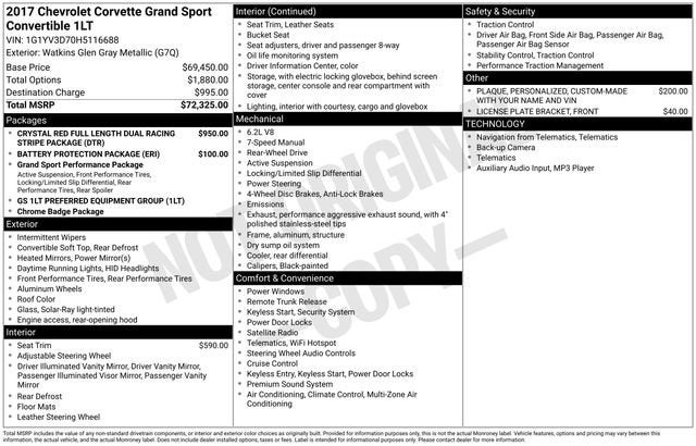 2017 Chevrolet Corvette Grand Sport Grand Sport 1LT