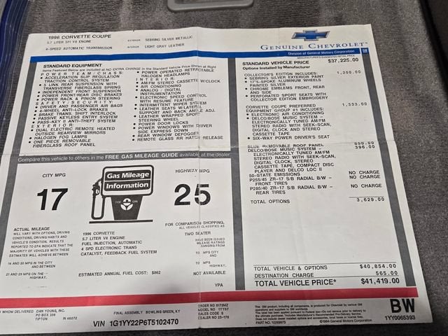 1996 Chevrolet Corvette NA