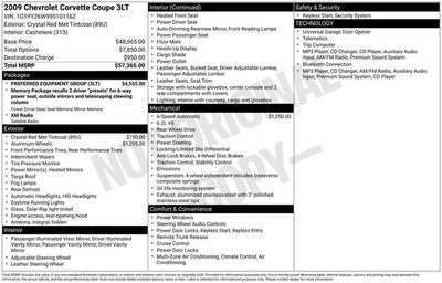 2009 Chevrolet Corvette w/3LT