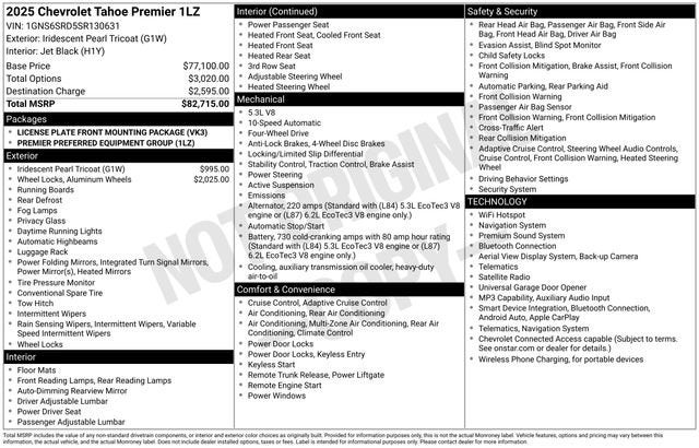 2025 Chevrolet Tahoe Premier