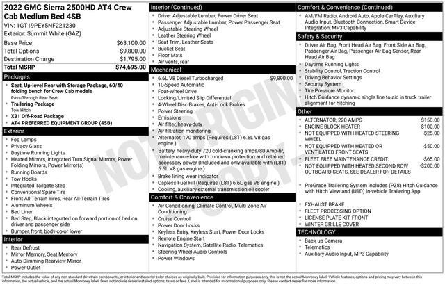 2022 GMC Sierra 2500 HD AT4