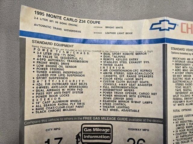 1995 Chevrolet Monte Carlo Z34