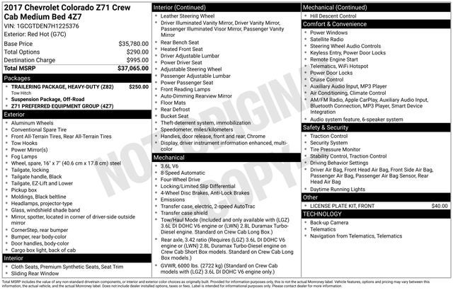 2017 Chevrolet Colorado Z71