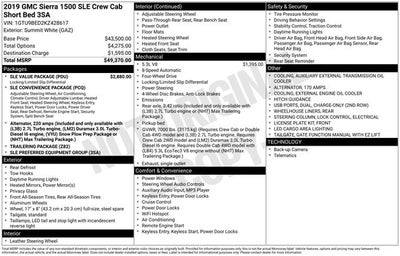 2019 GMC Sierra 1500 SLE