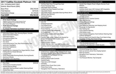 2017 Cadillac Escalade Platinum Edition