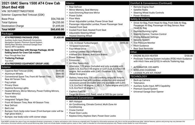 2021 GMC Sierra 1500 AT4