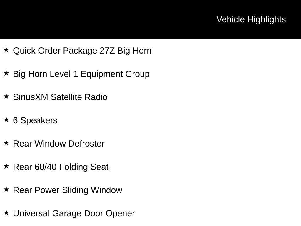 2026 RAM 1500 Big Horn/Lone Star