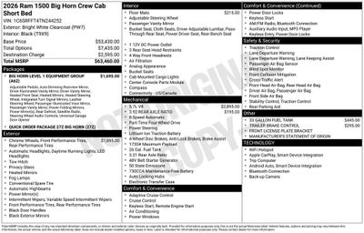2026 RAM 1500 Big Horn/Lone Star