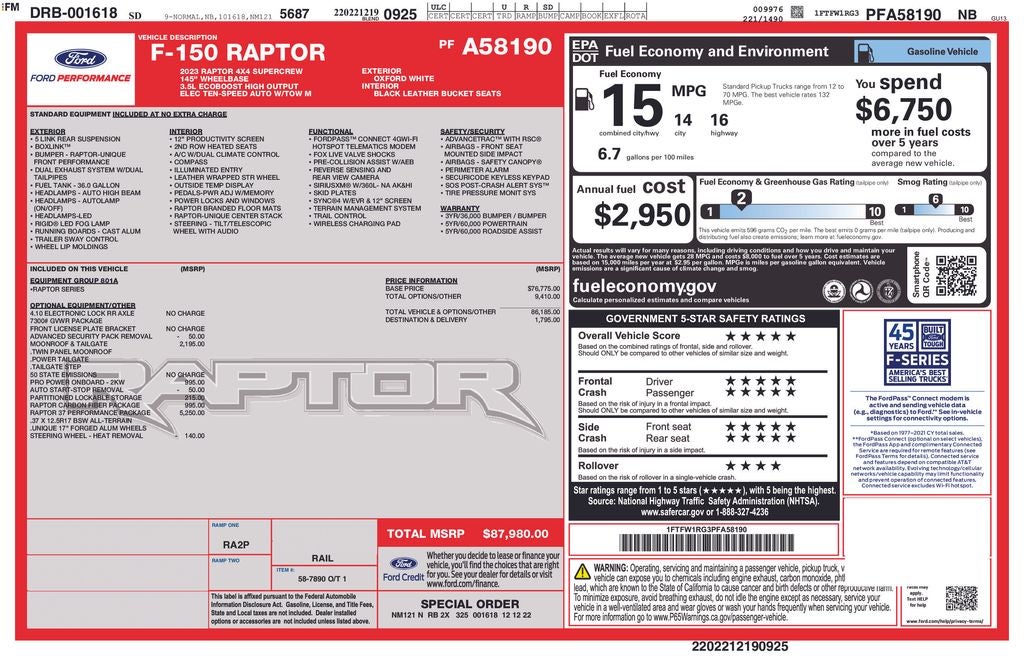 2023 Ford F-150 Raptor