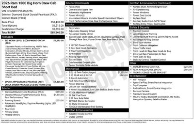 2026 RAM 1500 Big Horn/Lone Star