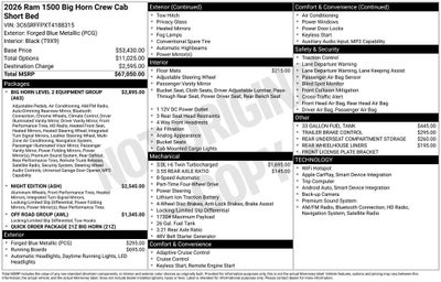 2026 RAM 1500 Big Horn/Lone Star