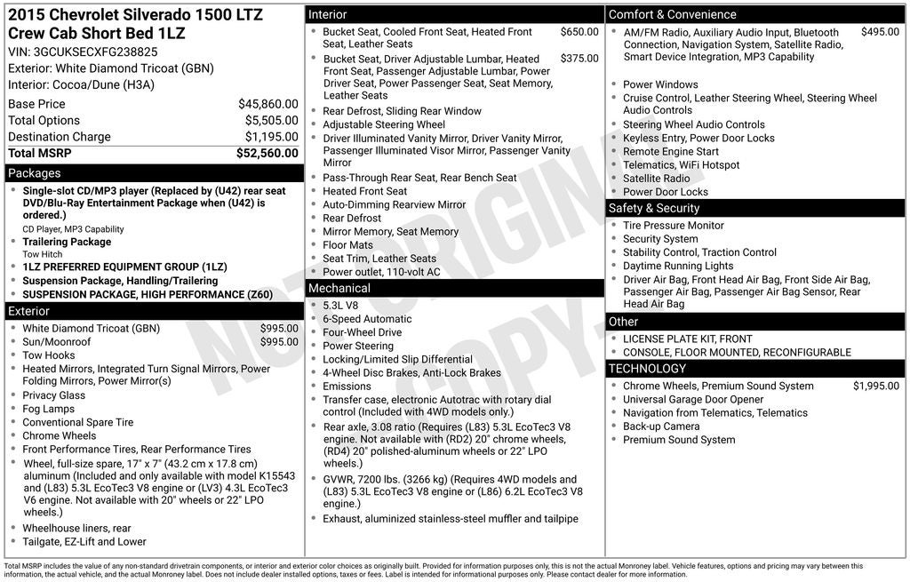 2015 Chevrolet Silverado 1500 LTZ 1LZ