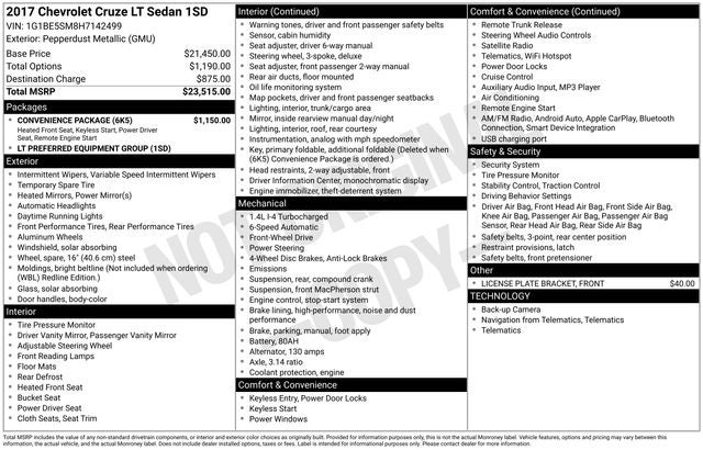 2017 Chevrolet Cruze LT