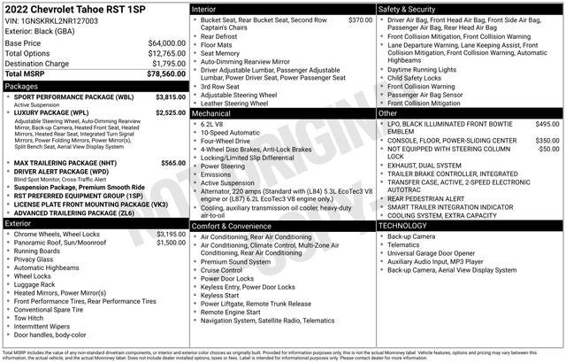 2022 Chevrolet Tahoe RST