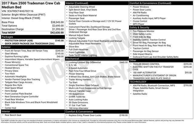 2017 RAM 2500 Tradesman
