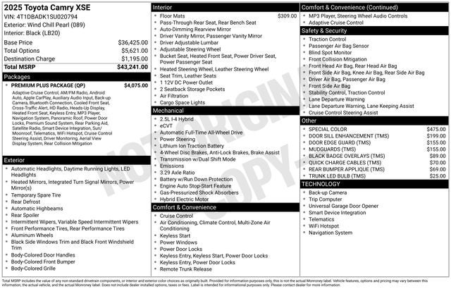 2025 Toyota Camry XSE
